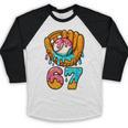 Baseball 67 Ice Cream Drip 67 Six Seven Meme 67th Birthday Baseball Raglan Shirt Baseball 67 Ice Cream Drip 67 Six Seven Meme 67th Birthday Baseball Raglan Shirt