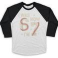 Baseball 7th Birthday 6 7 Years Old I Was 6 Now I'm 7 Baseball Raglan Shirt