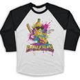 Baseball Banana Splatter Sports Kids Teens Premium Tri-Blend Baseball Raglan Shirt