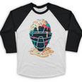 Baseball Catcher Mask Ice Cream Dripping Baseball Boy Youth Baseball Raglan Shirt