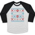 Baseball Catcher Ugly Christmas Sweater Pattern Sports Xmas Baseball Raglan Shirt Baseball Catcher Ugly Christmas Sweater Pattern Sports Xmas Baseball Raglan Shirt