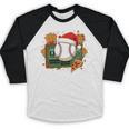 Baseball Christmas Scoreboard Celebration Premium Tri-Blend Baseball Raglan Shirt