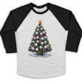 Baseball Christmas Tree Men Boys Youth Santa Sports Baseball Raglan Shirt