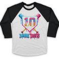 Baseball Drip 10th Birthday Boy Double Digits Ice Cream Drip Baseball Raglan Shirt