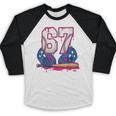 Baseball Drip 67 Meme Six Seven 6-7 Gen Alpha Slang Baseball Raglan Shirt