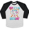 Baseball Drip Bruh It's My 13th Birthday Boy Ice Cream Drip Baseball Raglan Shirt