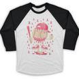 Baseball Drip Ice Cream Breast Cancer Awareness Boys & Girls Baseball Raglan Shirt