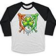 Baseball Drip Ice Cream St Patricks Day Shamrock Lucky Baseball Raglan Shirt
