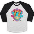 Baseball Drip Jersey Number 77 For Players & 77th Birthday Baseball Raglan Shirt