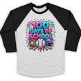 Baseball Ice Cream Drip 100 Days Of School Student Teacher Baseball Raglan Shirt