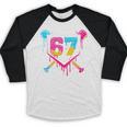 Baseball Ice Cream Drip 67 Meme Six Seven 67th Birthday Baseball Raglan Shirt Baseball Ice Cream Drip 67 Meme Six Seven 67th Birthday Baseball Raglan Shirt