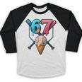 Baseball Ice Cream Drip 67 Six Seven Gen Alpha Slang Meme Baseball Raglan Shirt