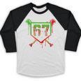 Baseball Ice Cream Drip Number 67 Player 6 7 Christmas Pjs Baseball Raglan Shirt