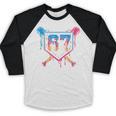 Baseball Ice Cream Drip Number 67 Player 67th Birthday 6 7 Baseball Raglan Shirt Baseball Ice Cream Drip Number 67 Player 67th Birthday 6 7 Baseball Raglan Shirt