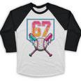 Baseball Ice Cream Drip Number 67 Player 67th Birthday Men Baseball Raglan Shirt Baseball Ice Cream Drip Number 67 Player 67th Birthday Men Baseball Raglan Shirt