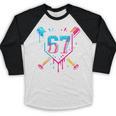 Baseball Ice Cream Drip Number 67 Player 67th Birthday 67 Baseball Raglan Shirt