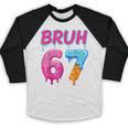 Baseball Ice Cream Drip Number 67 Player Or 67th Birthday Baseball Raglan Shirt