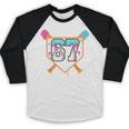 Baseball Ice Cream Drip Number 67 Player Six Seven Meme 6 7 Baseball Raglan Shirt