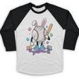 Baseball Ice Cream Drip Youth Boys Cute Easter Sports Baseball Raglan Shirt