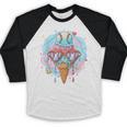 Baseball Ice Cream Heart Sunglasses Youth Boys Valentine Baseball Raglan Shirt