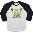 Baseball Icecream St Patrick's Day Lucky Charm Shamrock Drip Baseball Raglan Shirt