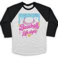 Baseball Life Lifestyle Home Plate Ice Cream Drip Men Boys Baseball Raglan Shirt