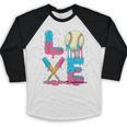 Baseball Love Drip Ice Cream Colorful Baseball Baseball Raglan Shirt
