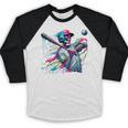 Baseball Skeleton Ice Cream Drip Baseball Boys Youth Baseball Raglan Shirt