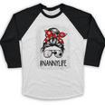 Bleached Nanny Life Soccer Messy Bun Baseball Game Day Baseball Raglan Shirt