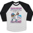 Bruh It's My 8th Birthday Baseball Ice Cream Drip 8 Year Old Baseball Raglan Shirt