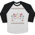 Christmas Baseball Bats Catcher Mitts Holiday Tee Baseball Raglan Shirt