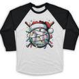 Christmas Baseball Boy Youth Kid Men Santa Hat Xmas Baseball Baseball Raglan Shirt