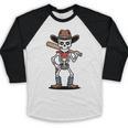 Cowboy Skeleton Baseball Halloween Graphic Baseball Raglan Shirt