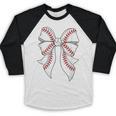 Cute Baseball Coquette Bow For Women Girls Baseball Mama Mom Baseball Raglan Shirt
