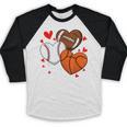 Cute Heart Baseball Basketball Football Valentine Boy Men Baseball Raglan Shirt Cute Heart Baseball Basketball Football Valentine Boy Men Baseball Raglan Shirt