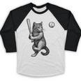Cute Kitten Playing Baseball Hitter Bat Cool Baseball Cat Baseball Raglan Shirt Cute Kitten Playing Baseball Hitter Bat Cool Baseball Cat Baseball Raglan Shirt