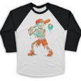 Halloween Baseball Skeleton Ice Cream Drip Baseball Boys Kid Baseball Raglan Shirt