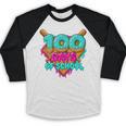 Happy 100 Days Of School Costume Baseball Drip Ice Cream Baseball Raglan Shirt Happy 100 Days Of School Costume Baseball Drip Ice Cream Baseball Raglan Shirt