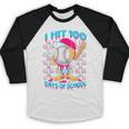 I Hit 100 Days Of School Baseball Ice Cream Drip Baseball Raglan Shirt I Hit 100 Days Of School Baseball Ice Cream Drip Baseball Raglan Shirt