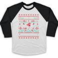 Ho Ho Homerun Baseball Ugly Christmas Sweater Party Hitter Baseball Raglan Shirt