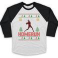 Ho Ho Homerun Xmas Sports Player Baseball Ugly Christmas Baseball Raglan Shirt Ho Ho Homerun Xmas Sports Player Baseball Ugly Christmas Baseball Raglan Shirt