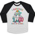 HUGvyn I Survived 100 Days Of School Baseball 6 7 Ice Cream Baseball Raglan Shirt