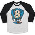 Ice Cream Baseball Glove 8th Birthday Edition Baseball Raglan Shirt
