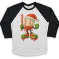 Ice Cream Drip Baseball Christmas Baseball Drip Candy Cane Baseball Raglan Shirt
