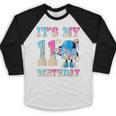 It's My 11th Birthday Baseball Ice Cream Drip Theme Baseball Raglan Shirt It's My 11th Birthday Baseball Ice Cream Drip Theme Baseball Raglan Shirt