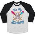 It's My 6th Birthday Baseball Fan Fun Party Celebration Baseball Raglan Shirt