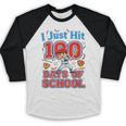 I Just Hit 100 Days Of School Baseball 100th Day Boys Kids Baseball Raglan Shirt