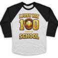 I Just Hit 100 Days Of School Baseball Boys Kids 100th Day Baseball Raglan Shirt