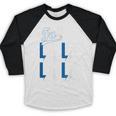 LA Baseball Fan Christmas FA La La Holiday Blue Theme Baseball Raglan Shirt