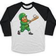 Leprechaun Playing Baseball St Patricks Day Men Boys Kids Baseball Raglan Shirt